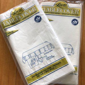 Linette TABLE COVER ABSORBENT TISSUE SURFACE WATERPROOF PLASTIC BACK Set of 2